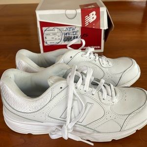 New, never worn white New Balance sneakers